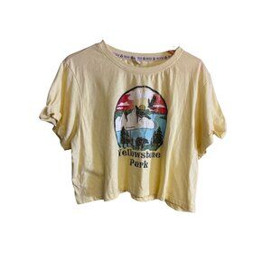 Yellowstone Park Graphic Cropped T-Shirt Recycled Cotton Polyester Blend Womens